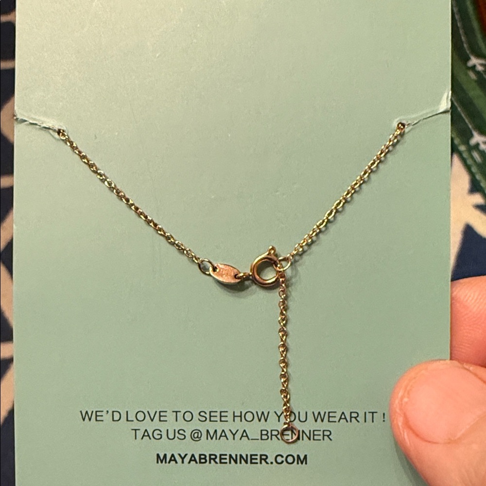 Maya Brenner LOVE Necklace Gold-Plated NWT w/ Pouch Asymmetrical Letter - Picture 3 of 4